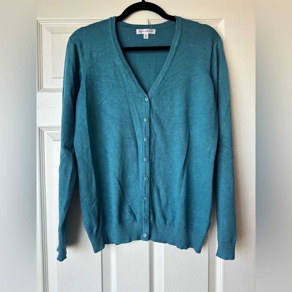 Downeast teal cardigan